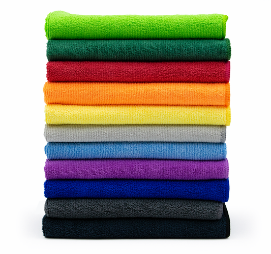 Stack of sport towels all colors