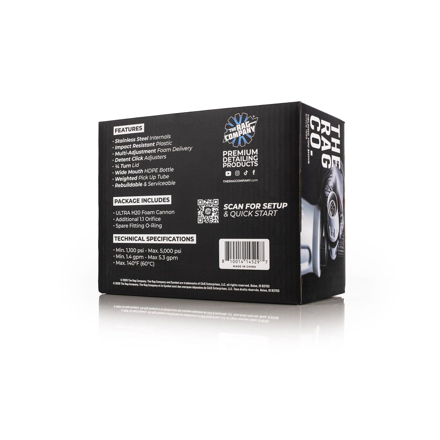 Ultra H2O Foam Cannon retail packaging back